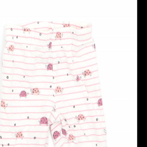 Fred & Flo Girls Pink Animal Print  Jogger Leggings Size 0-3 Months  - lady bird print