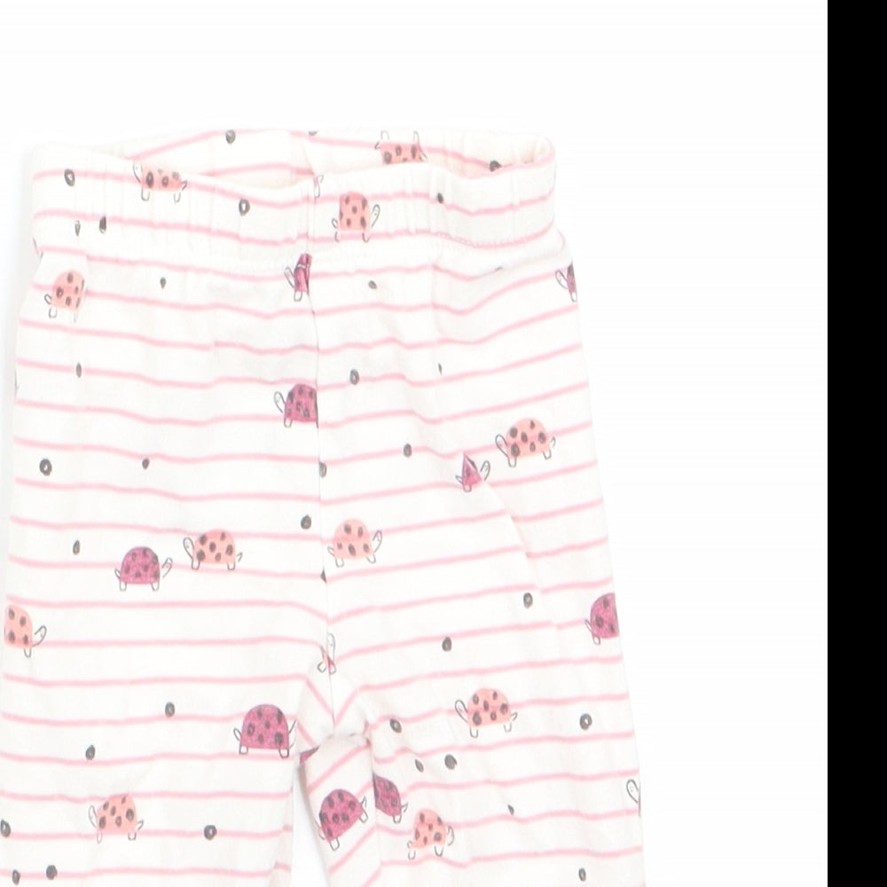 Fred & Flo Girls Pink Animal Print  Jogger Leggings Size 0-3 Months  - lady bird print