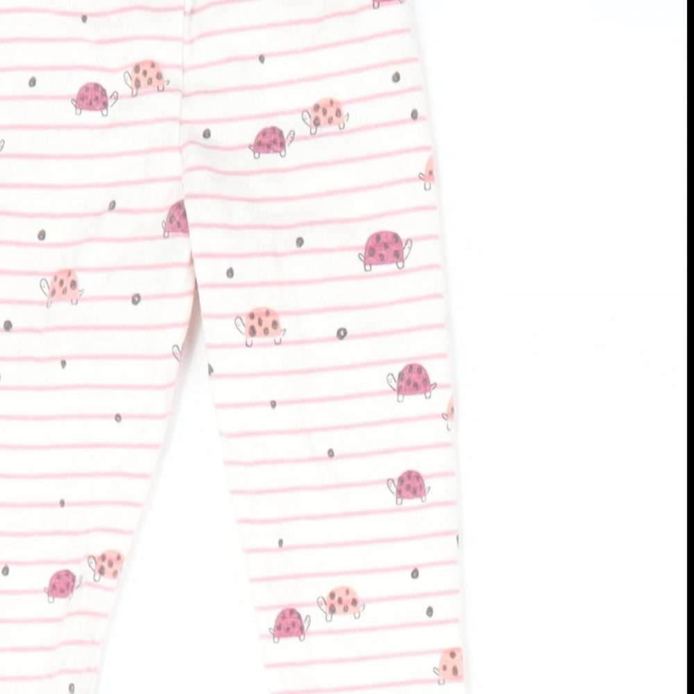 Fred & Flo Girls Pink Animal Print  Jogger Leggings Size 0-3 Months  - lady bird print
