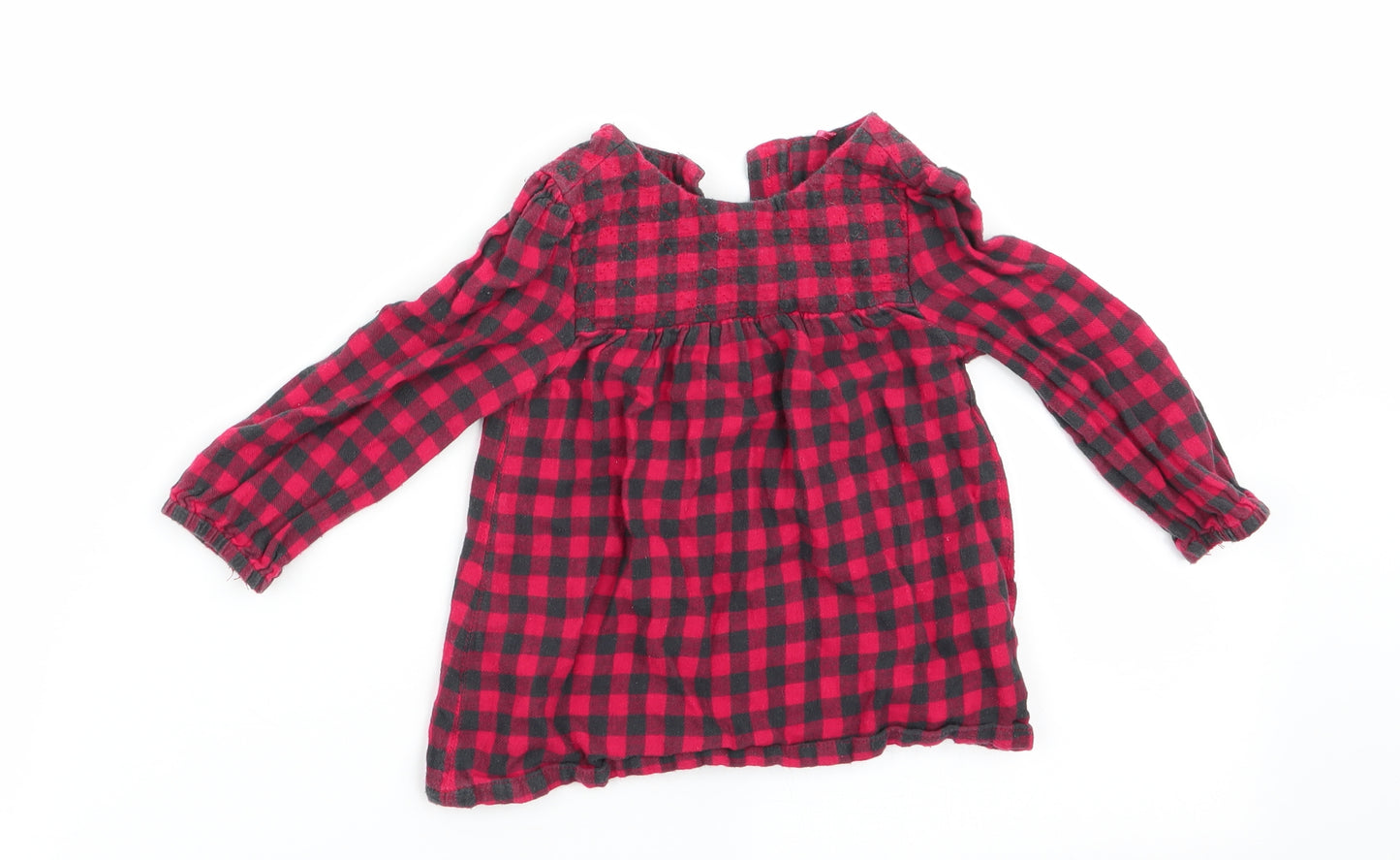TU Girls Red Check  Fit & Flare  Size 6-9 Months