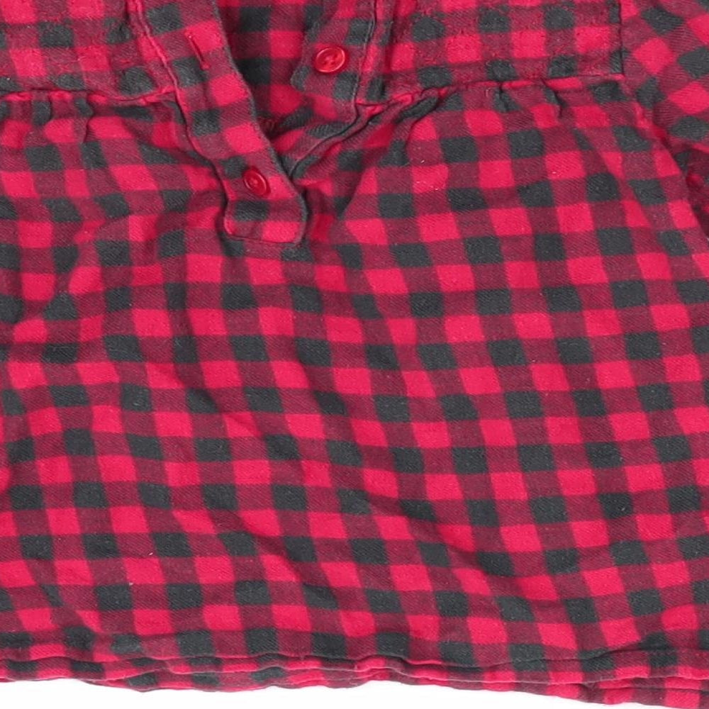 TU Girls Red Check  Fit & Flare  Size 6-9 Months