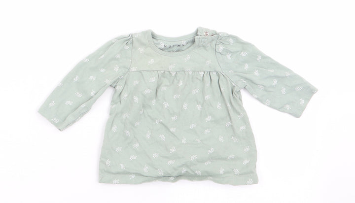 Nutmeg Girls Green Floral  Fit & Flare  Size 0-3 Months