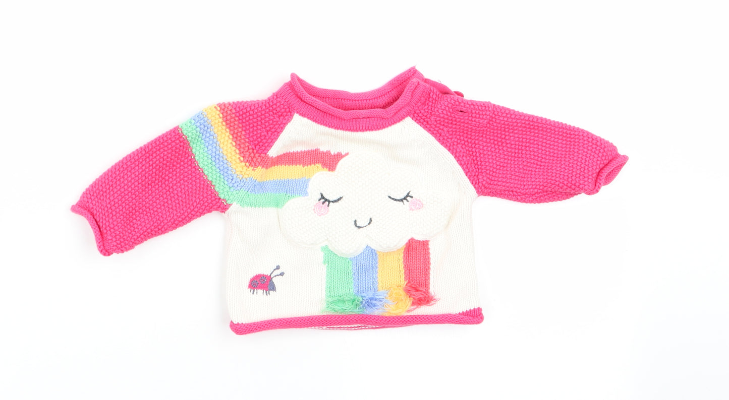 Nutmeg Girls Pink Animal Print  Pullover Jumper One Size  - Newborn