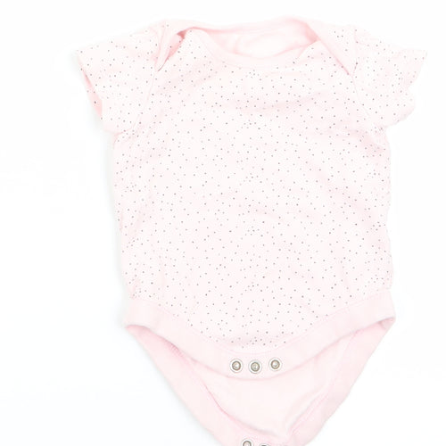 Florence and Fred Girls Pink Polka Dot  Romper One-Piece Size 0-3 Months