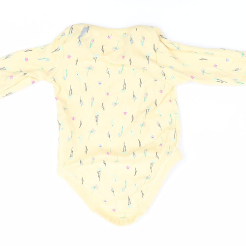 Florence and Fred Girls Yellow Floral  Romper One-Piece Size 0-3 Months