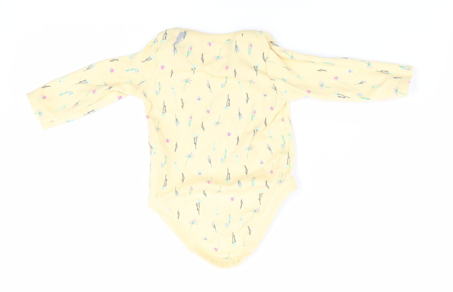 Florence and Fred Girls Yellow Floral  Romper One-Piece Size 0-3 Months