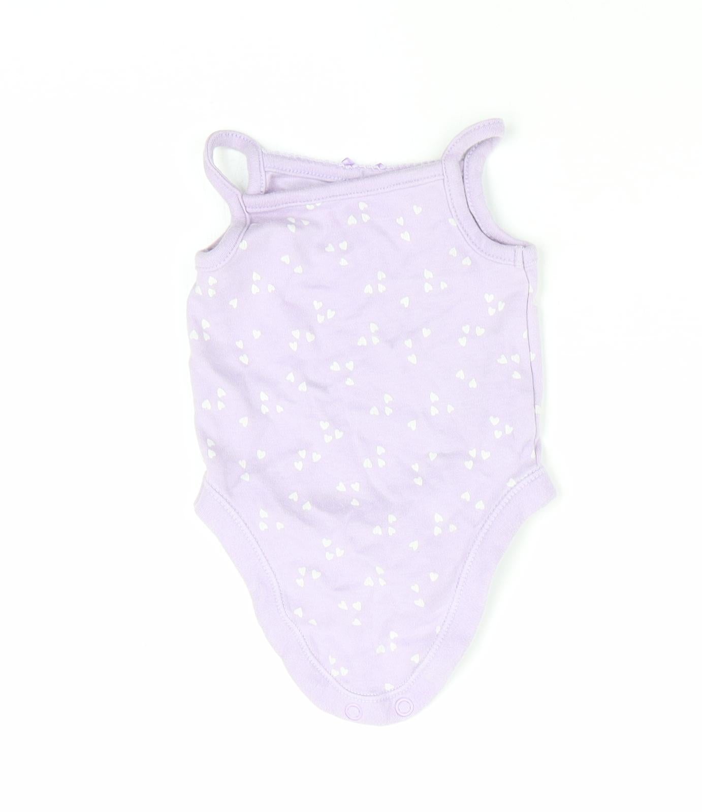 George Girls Purple   Romper One-Piece Size 0-3 Months  - Heart print
