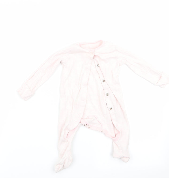 Florence and Fred Girls Pink Striped  Babygrow One-Piece Size 3-6 Months