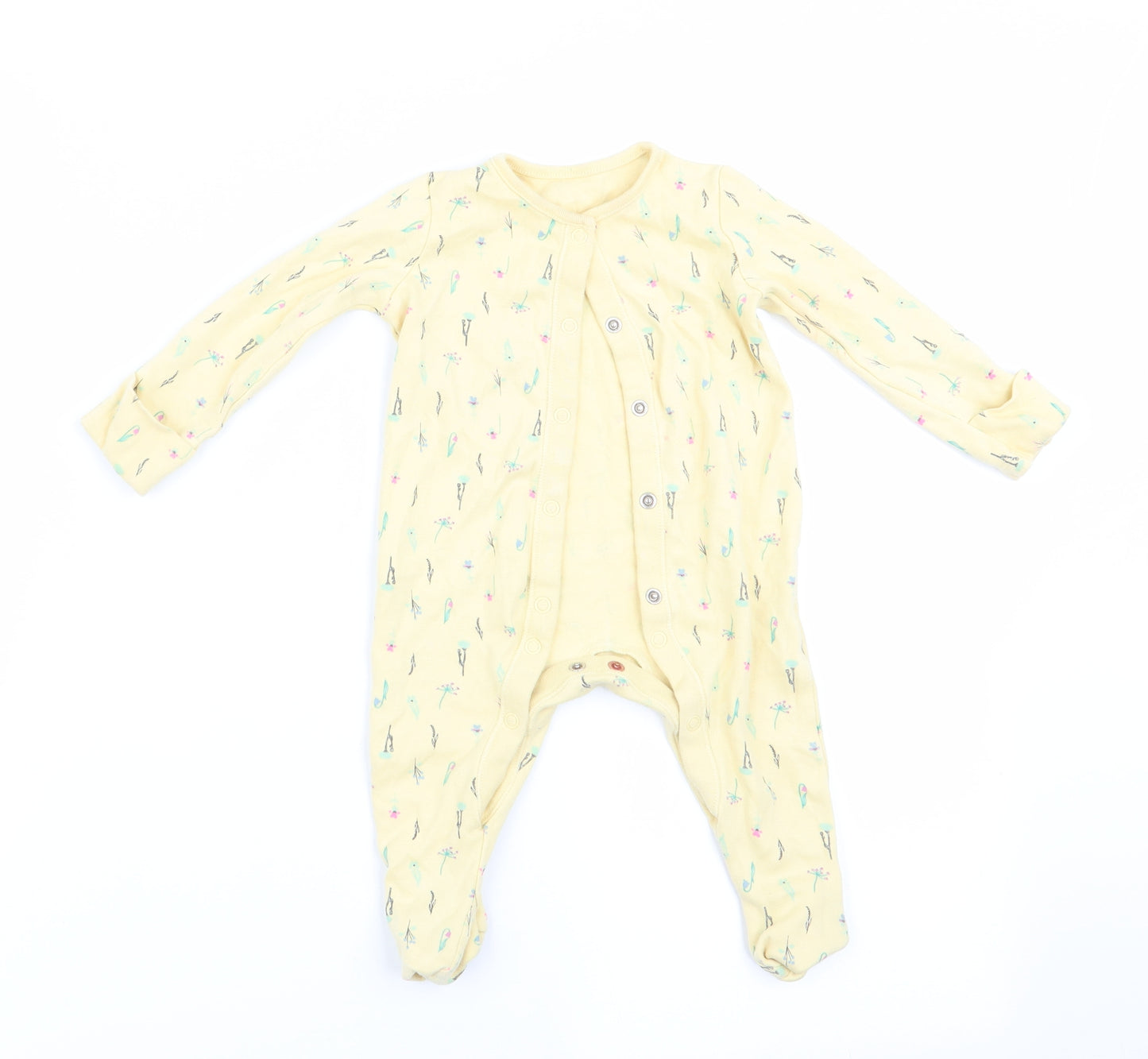 Fred & Flo Girls Yellow Floral  Babygrow One-Piece Size 3-6 Months