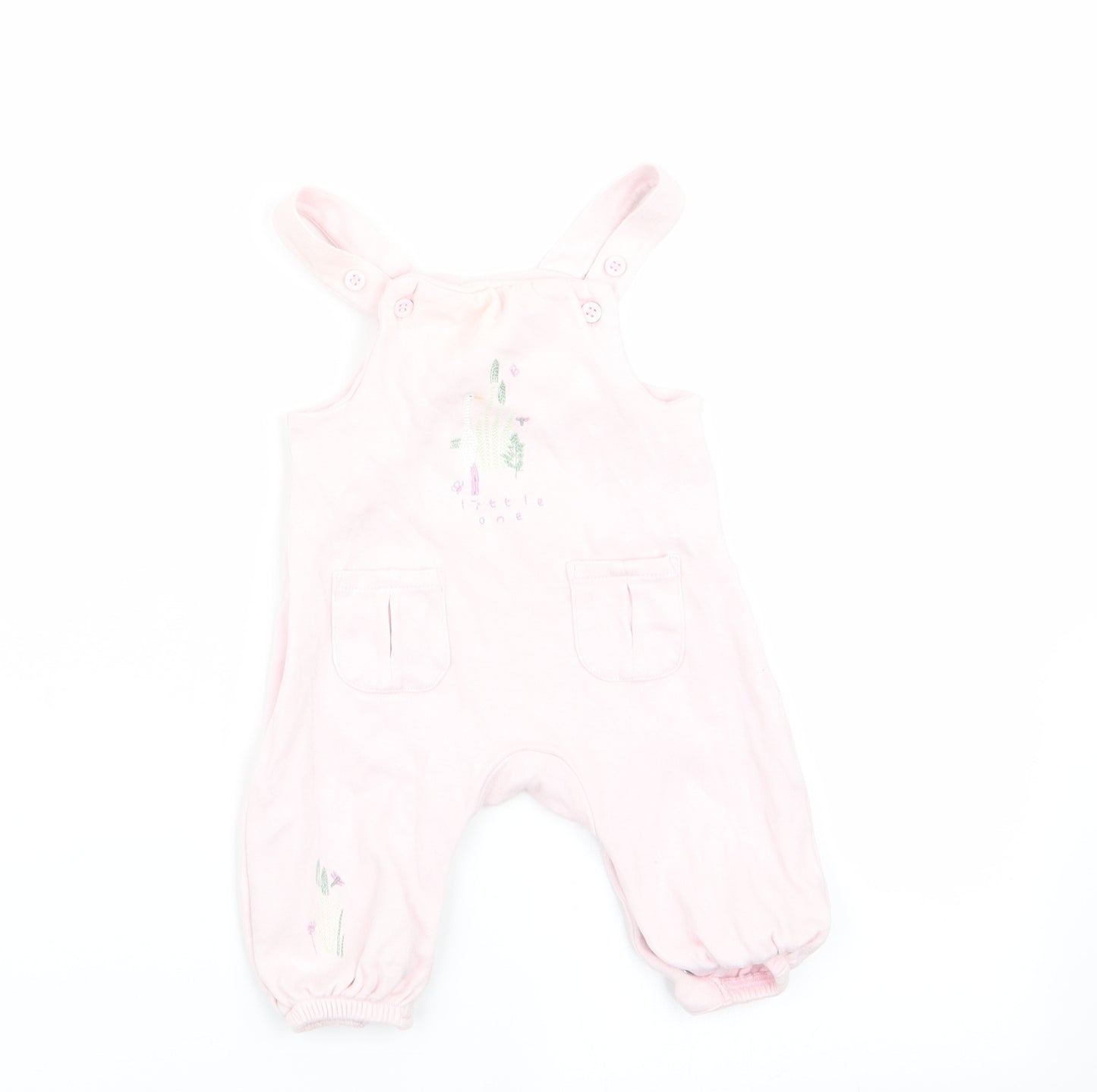 Mini Club Girls Pink Animal Print  Dungaree One-Piece Size Newborn  - Goose
