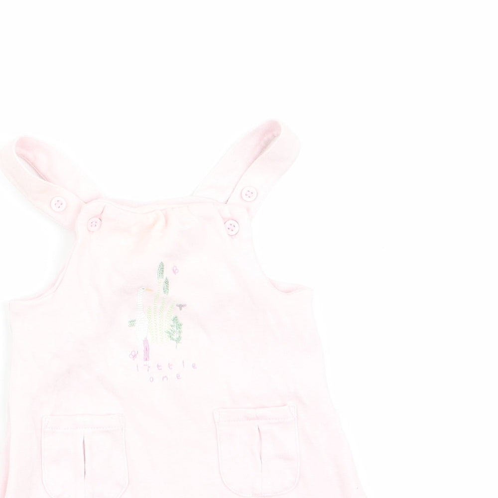 Mini Club Girls Pink Animal Print  Dungaree One-Piece Size Newborn  - Goose