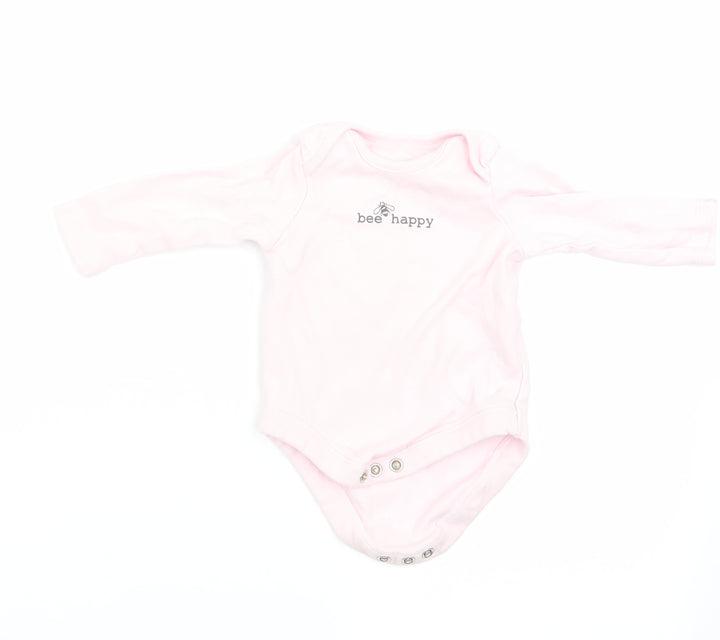 Florence and Fred Girls Pink Animal Print  Romper One-Piece Size 0-3 Months  - Bee Happy