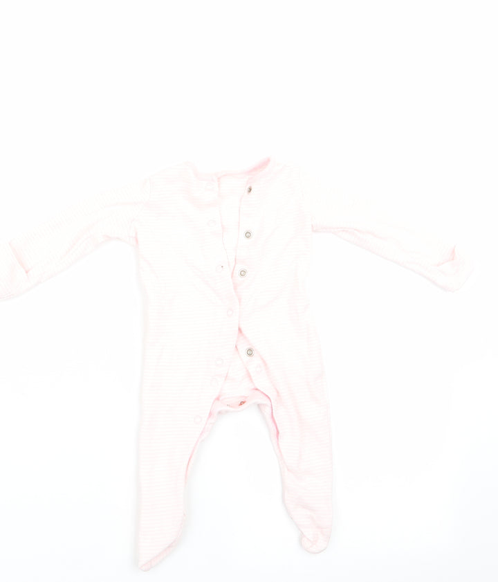 Florence and Fred Girls Pink Striped Babygrow One-Piece Size 0-3 Months