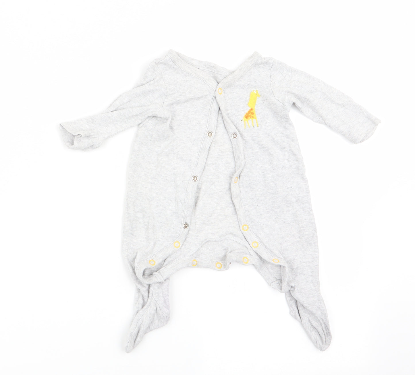 Mothercare Boys Grey Animal Print  Babygrow One-Piece Size Newborn  - Giraffe Logo