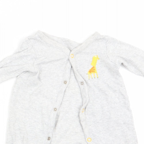 Mothercare Boys Grey Animal Print  Babygrow One-Piece Size Newborn  - Giraffe Logo