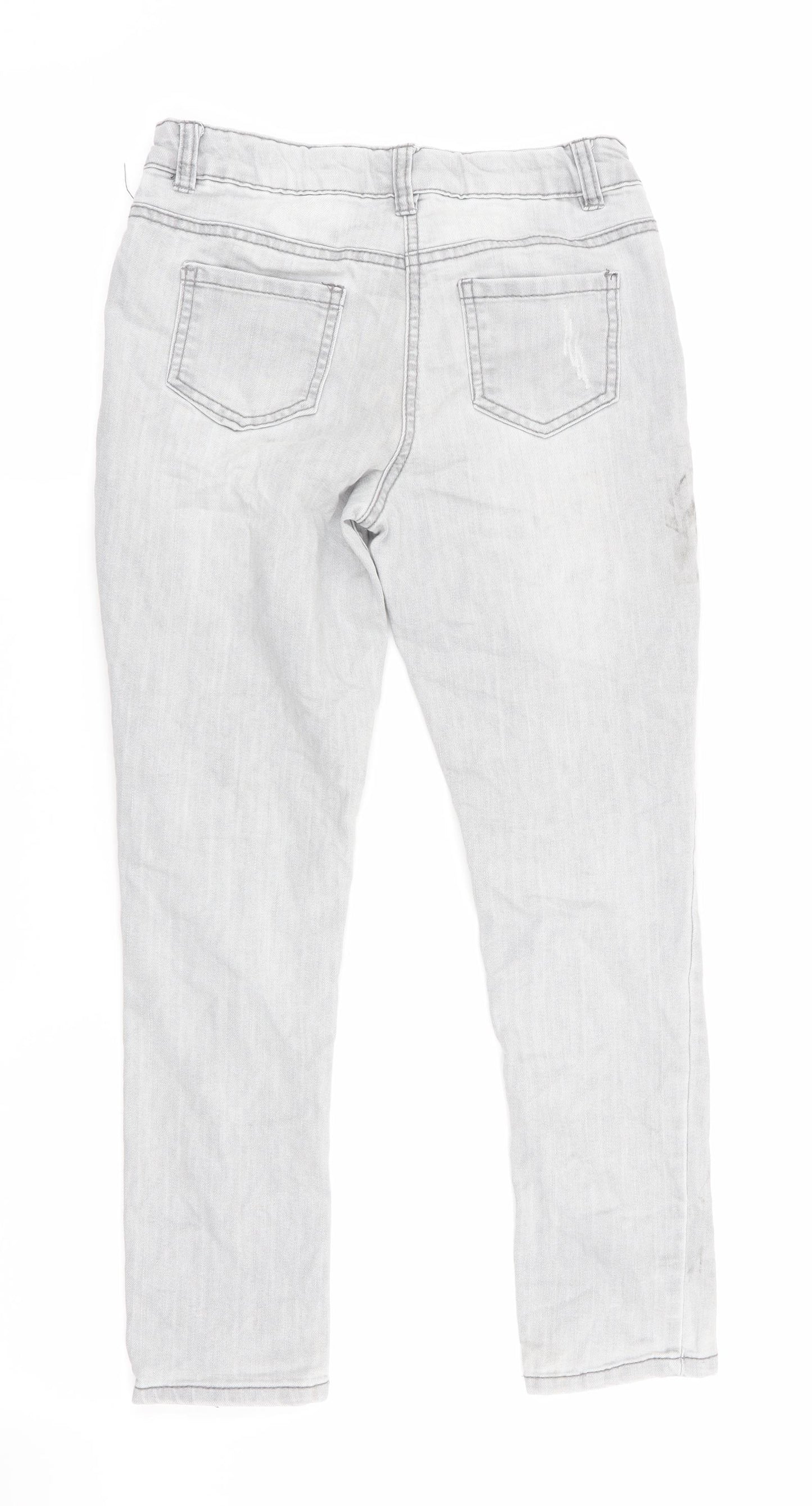Denim Co Girls Grey   Skinny Jeans Size 10-11 Years - Distressed Jeans