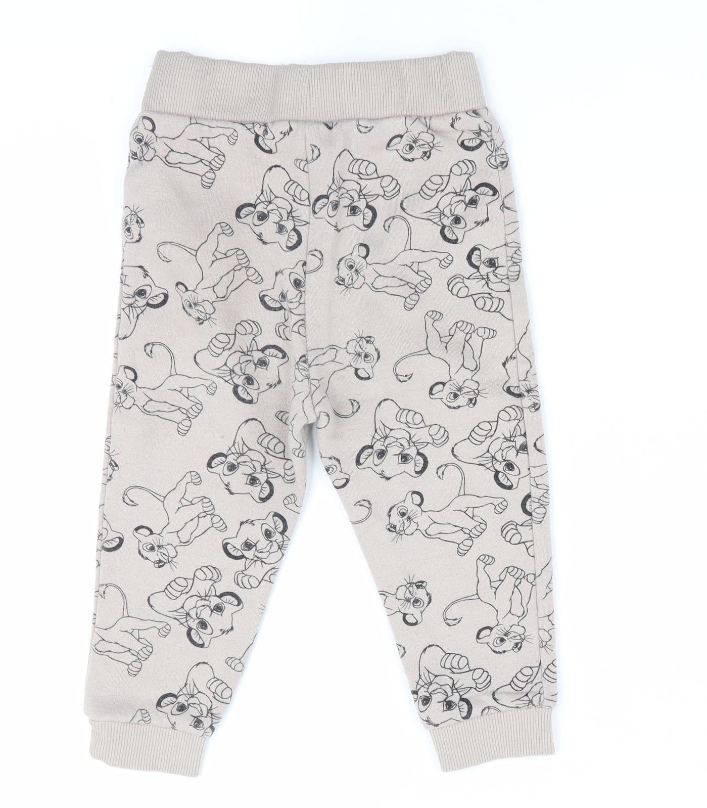 Disney at Primark Girls Beige Animal Print   Pyjama Pants Size 18-24 Months  - Lion king