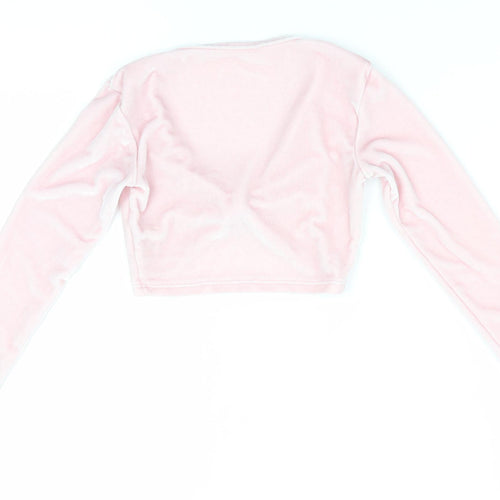 Minella Girls Pink  Velvet Basic Blouse Size 4-5 Years  - Ruched Front