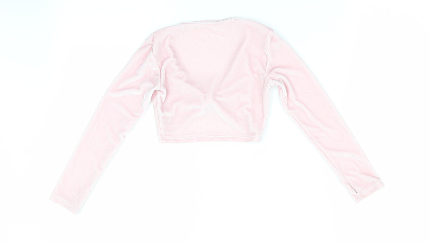 Minella Girls Pink  Velvet Basic Blouse Size 4-5 Years  - Ruched Front