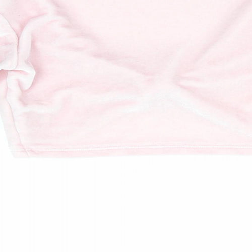 Minella Girls Pink  Velvet Basic Blouse Size 4-5 Years  - Ruched Front