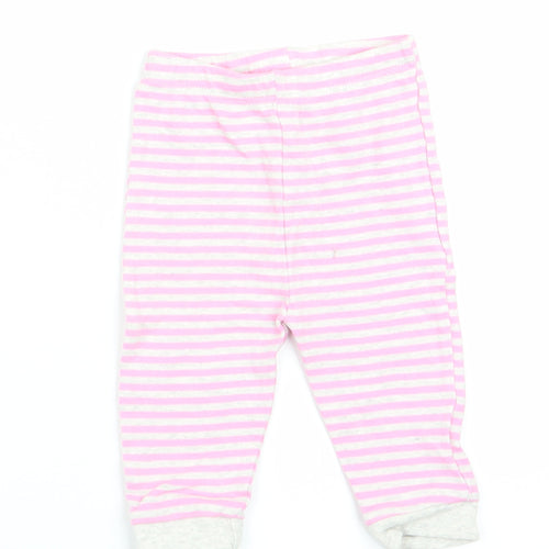 George Girls Pink Striped  Jogger Trousers Size 6-9 Months
