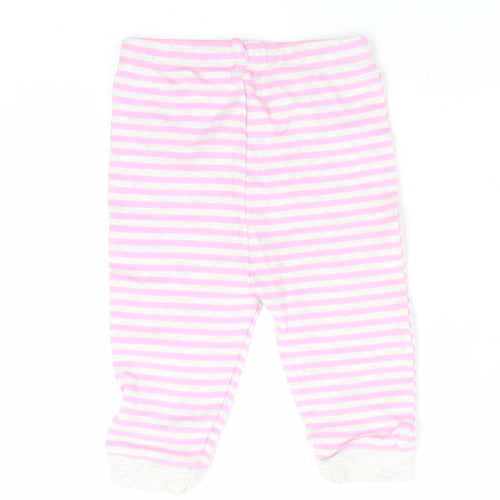 George Girls Pink Striped  Jogger Trousers Size 6-9 Months