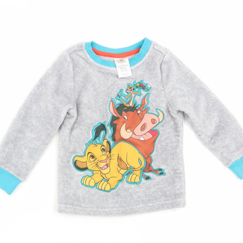 Disney Boys Grey Animal Print   Pyjama Top Size 4 Years  - Lion King