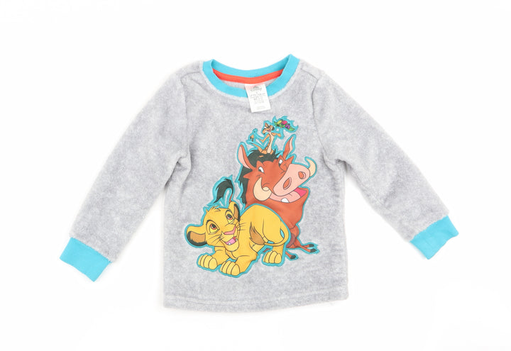 Disney Boys Grey Animal Print Pyjama Top Size 4 Years - Lion King