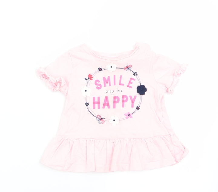 Florence and fred Girls Pink Floral  A-Line  Size 6-9 Months  - Smile