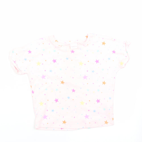 NEXT Girls Pink   Basic T-Shirt Size 9-12 Months  - star print