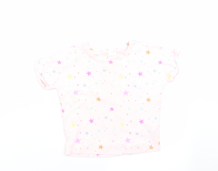 NEXT Girls Pink Basic T-Shirt Size 9-12 Months - star print