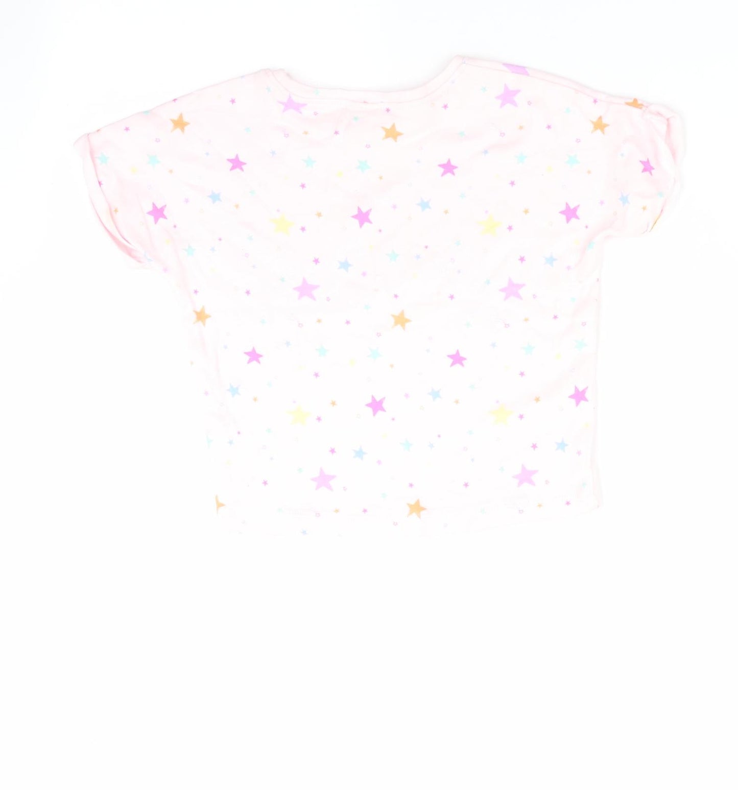 NEXT Girls Pink   Basic T-Shirt Size 9-12 Months  - star print