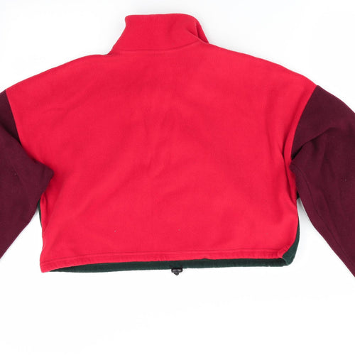Urban Outfitters Womens Green  Fleece Henley Jumper Size S  - Cropped