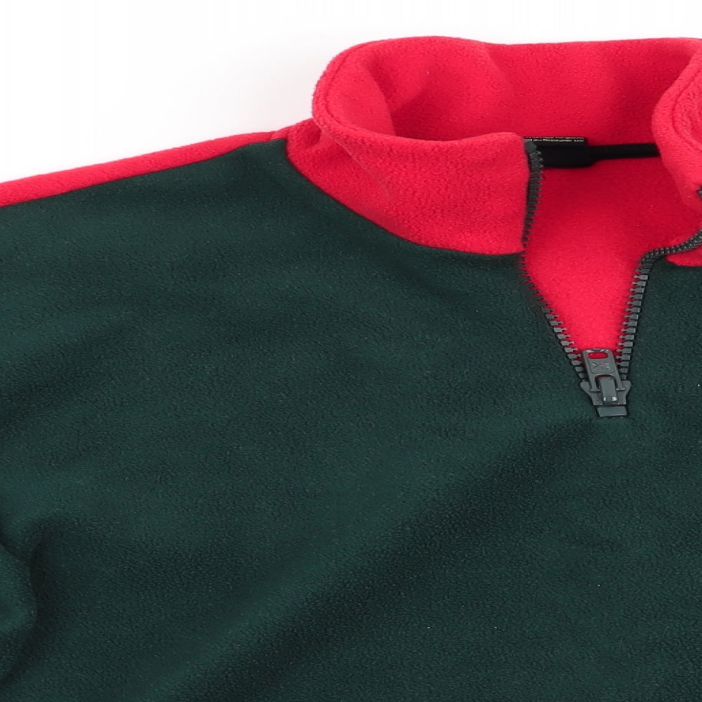 Urban Outfitters Womens Green  Fleece Henley Jumper Size S  - Cropped