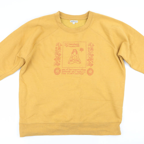 Natura Womens Gold   Pullover Sweatshirt Size M  - Lotus Rose