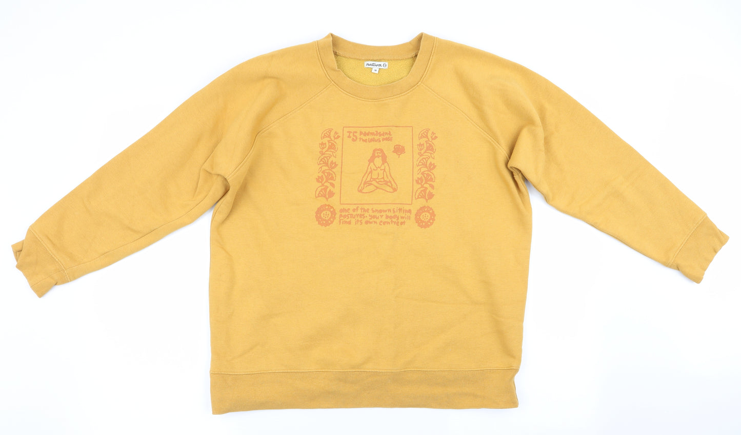 Natura Womens Gold   Pullover Sweatshirt Size M  - Lotus Rose