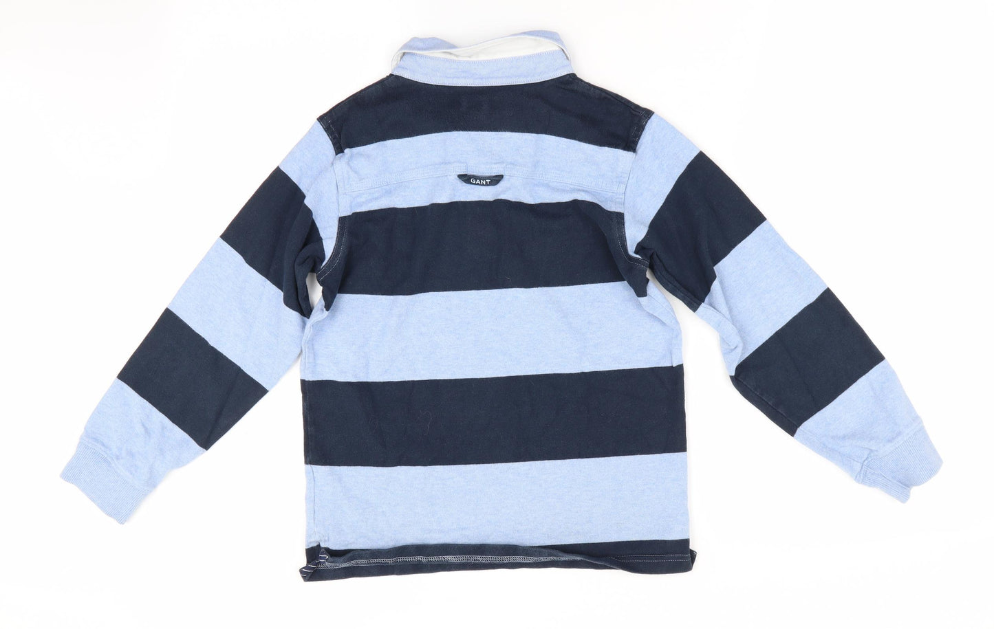 GANT Boys Blue Striped  Pullover Jumper Size 9-10 Years  - Chambray look collar