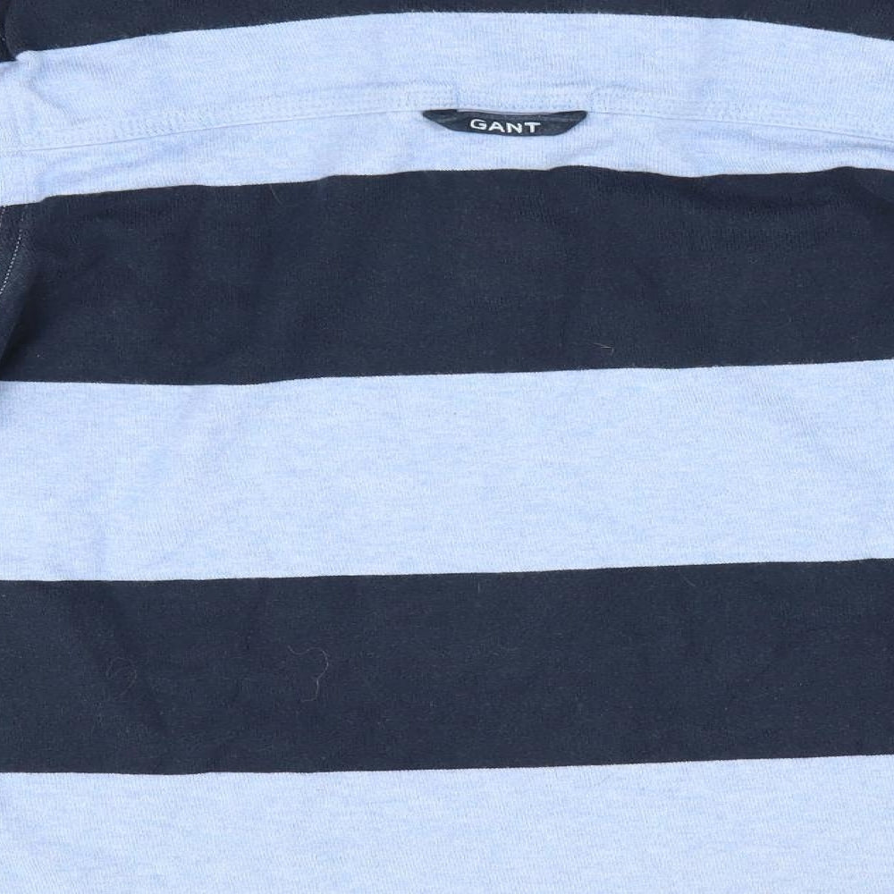 GANT Boys Blue Striped  Pullover Jumper Size 9-10 Years  - Chambray look collar