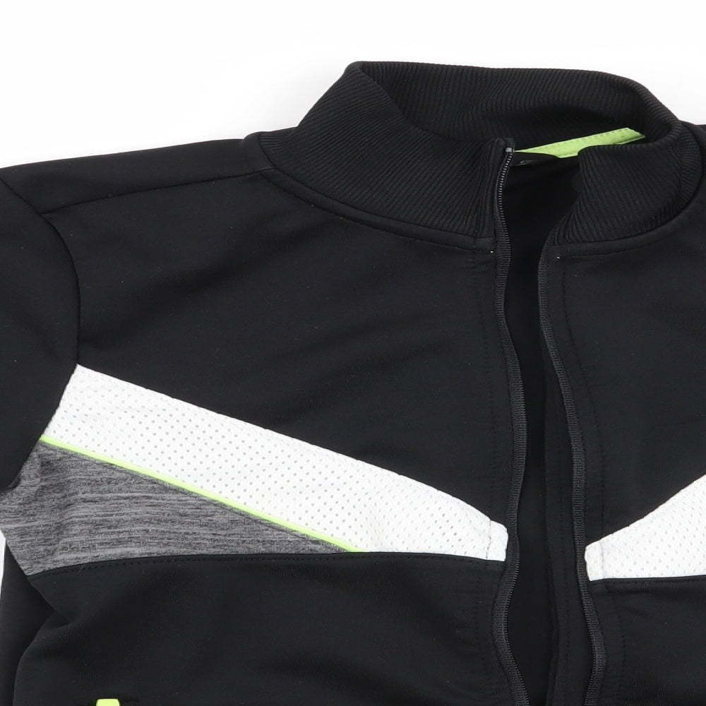 George Boys Black Colourblock  Full Zip Sweatshirt Size 8-9 Years