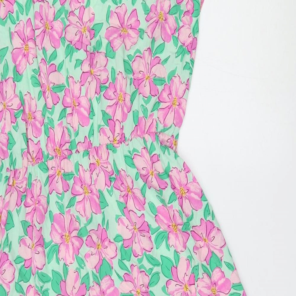George Womens Green Floral  Wrap Dress  Size 14