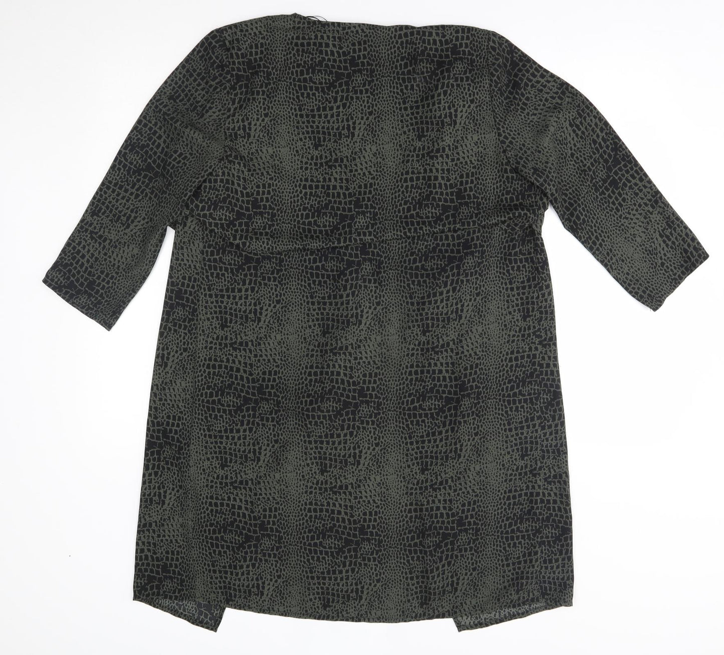 H&M Womens Green Animal Print  Wrap Blouse Size 8