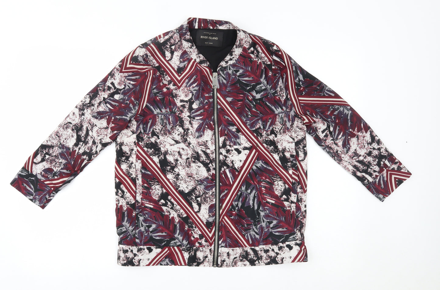 River Island Womens Red Geometric  Jacket  Size 8