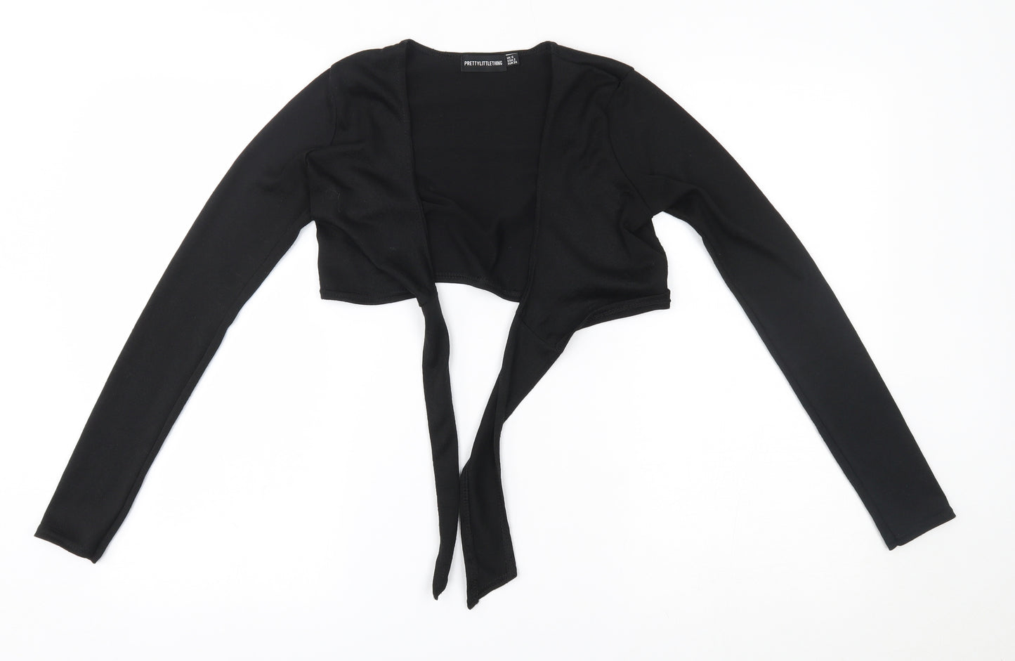 PRETTYLITTLETHING Womens Black   Shrug Jumper Size 6  - cropped