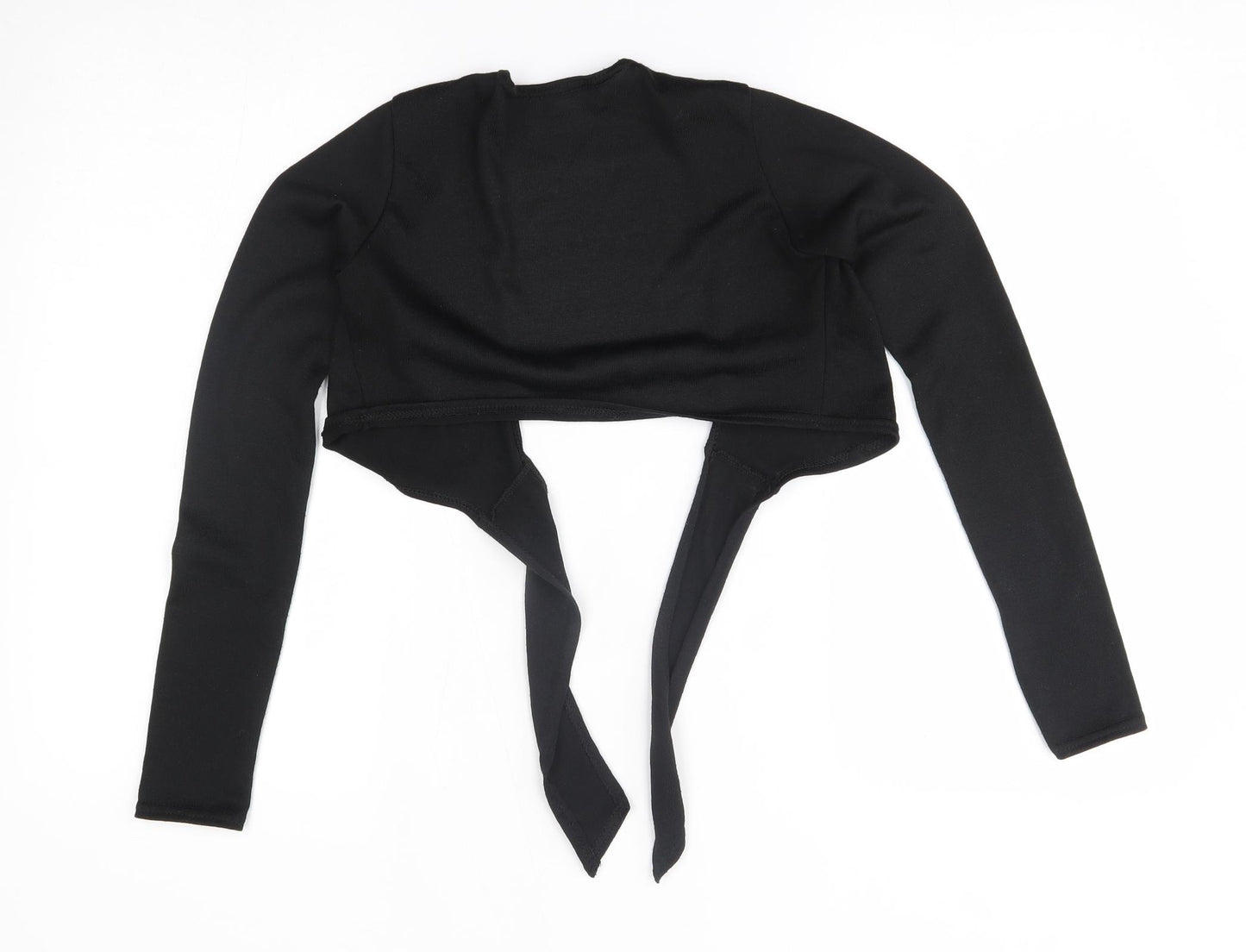 PRETTYLITTLETHING Womens Black   Shrug Jumper Size 6  - cropped