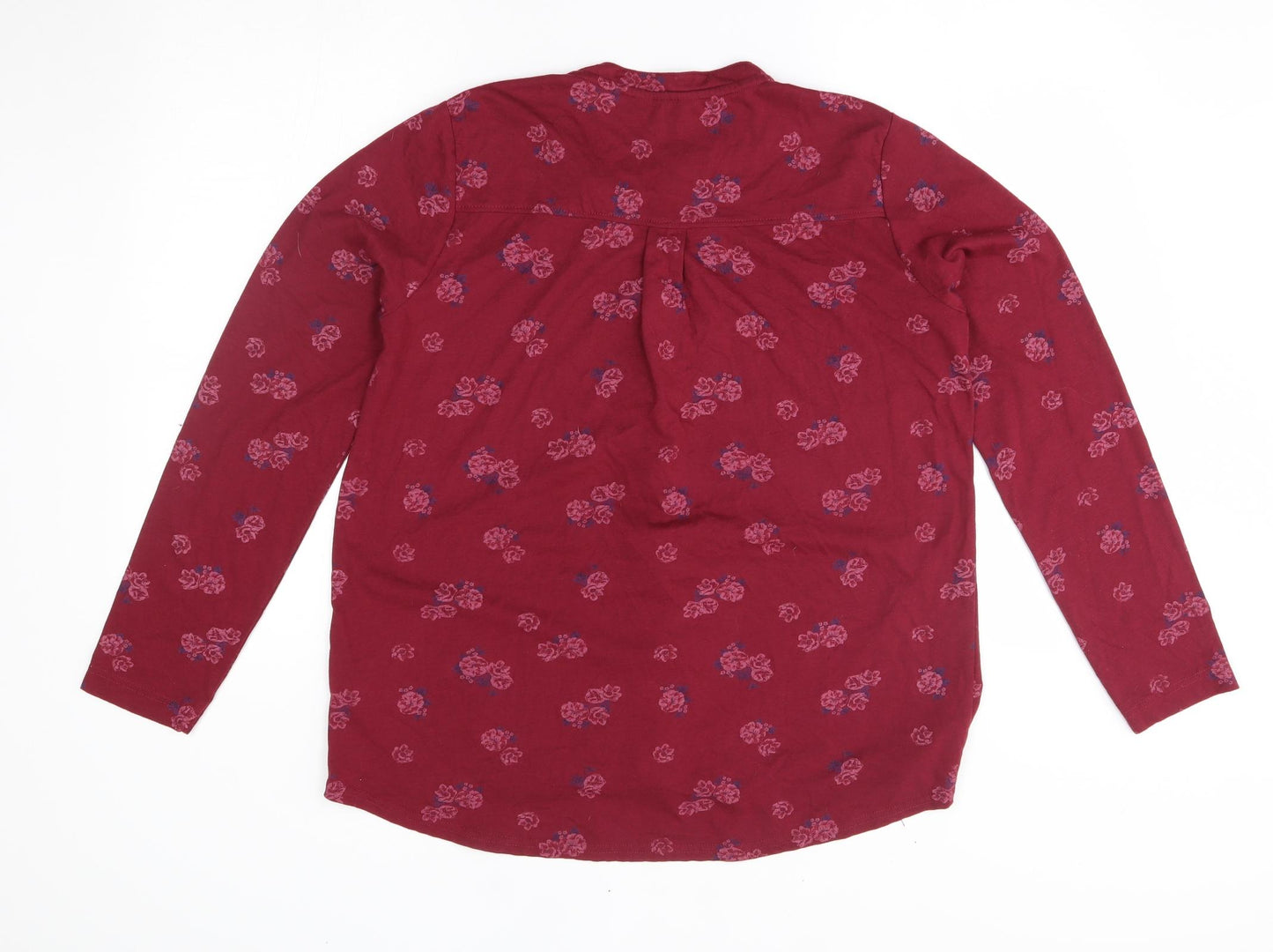 plum tree Womens Red Floral  Basic Button-Up Size 12