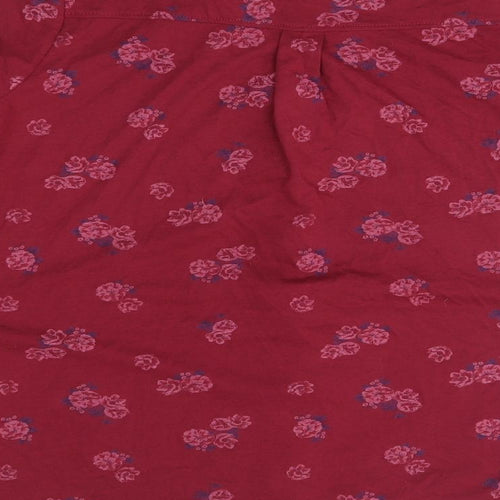 plum tree Womens Red Floral  Basic Button-Up Size 12