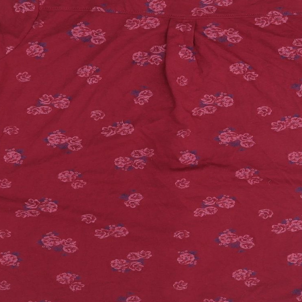 plum tree Womens Red Floral  Basic Button-Up Size 12