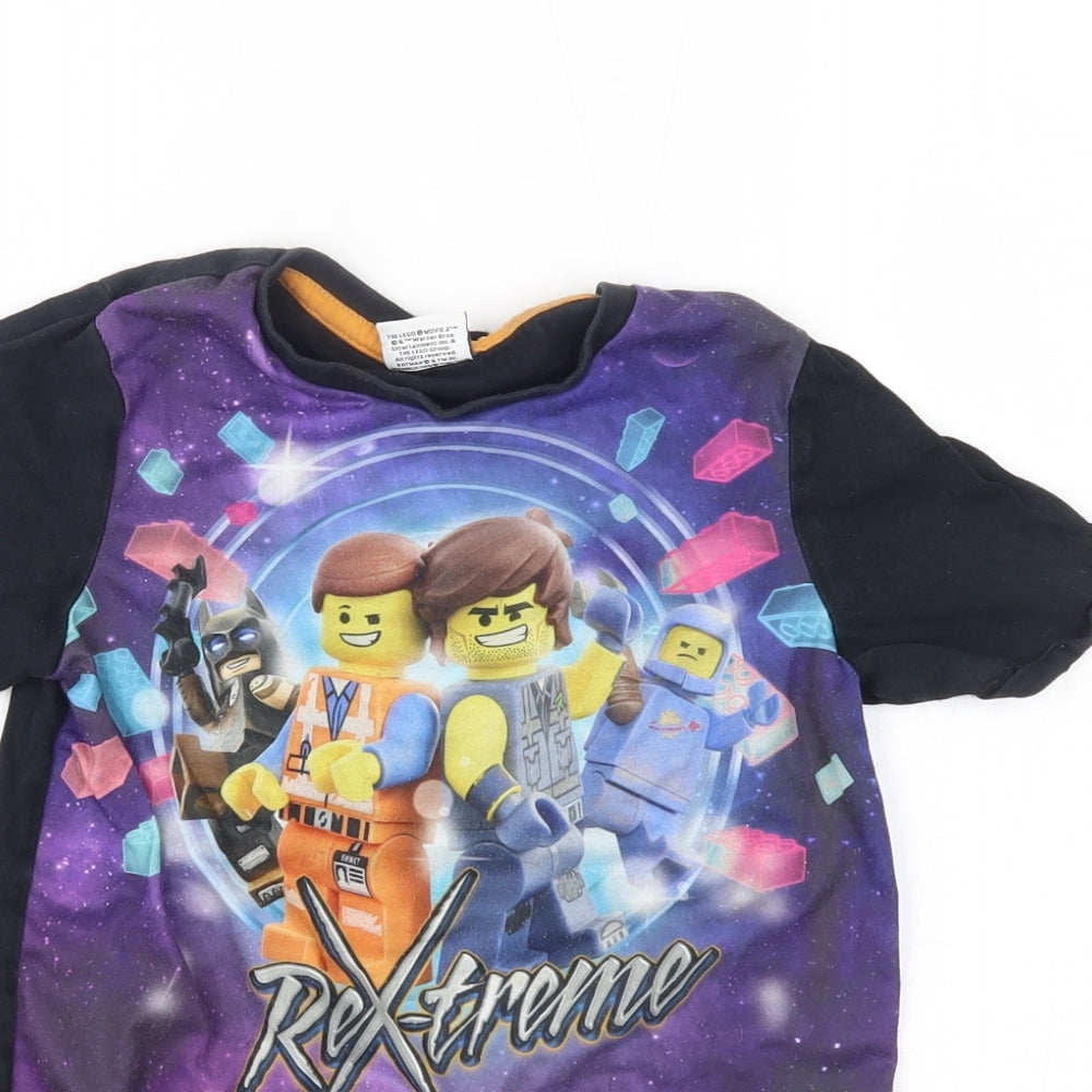 TU Boys Black   Basic T-Shirt Size 6 Years  - the lego movie