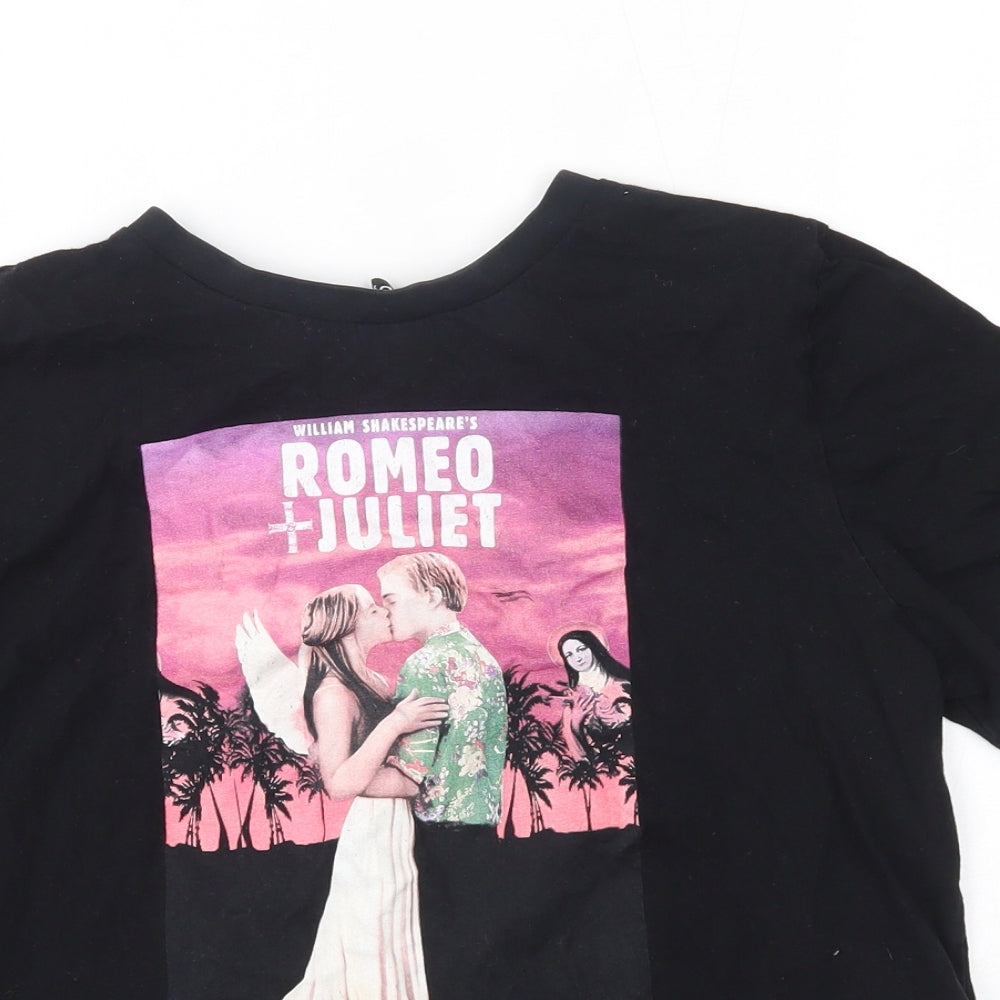 H&M Womens Black   Basic T-Shirt Size S  - romeo & juliet