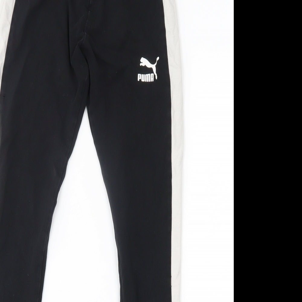 PUMA Womens Black   Jogger Leggings Size 8 L26 in